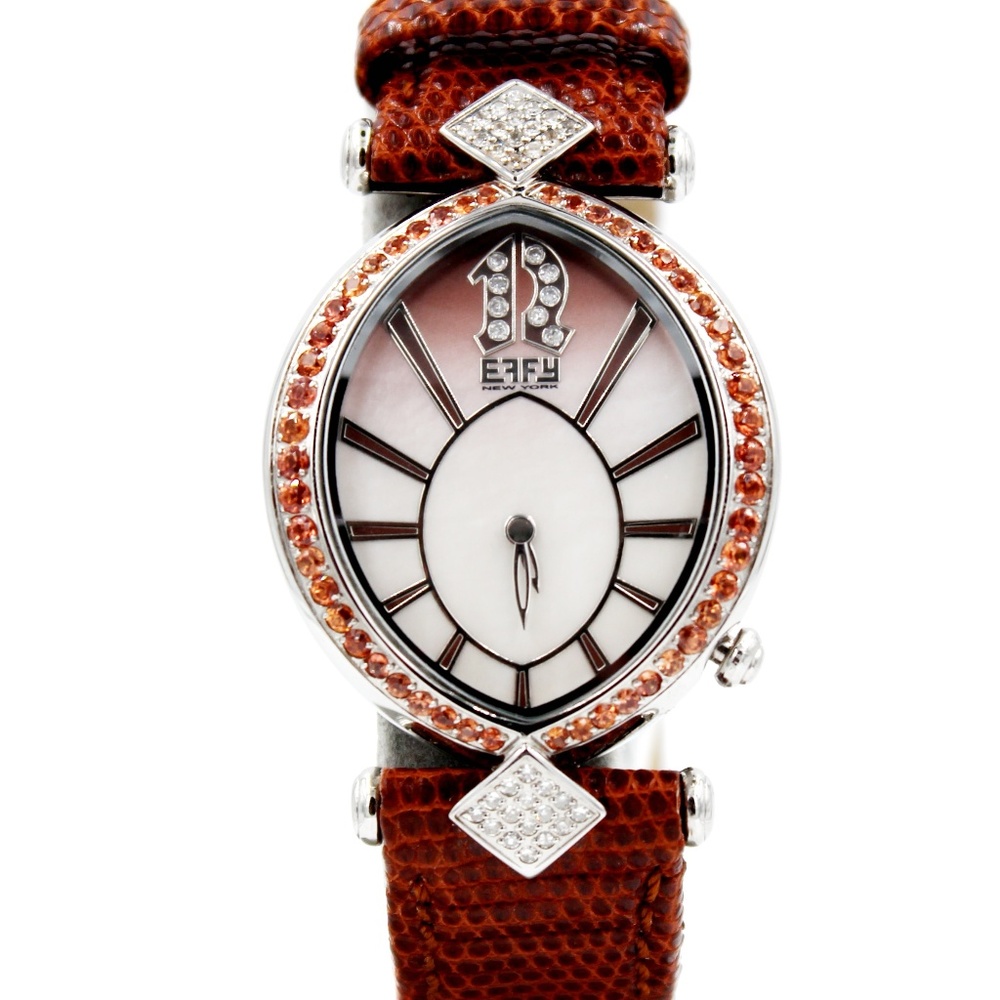 Orange Sapphire Diamond 2.93 Ct Luxury Watch